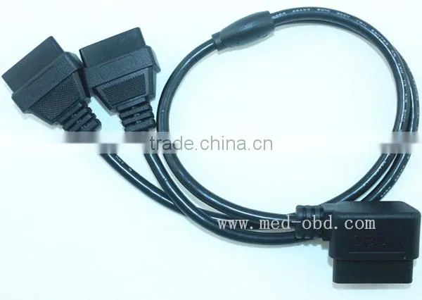 OBD2 Splitter Y Cable,Right Angle J1962M to 2 J1962F,1ft photo-3