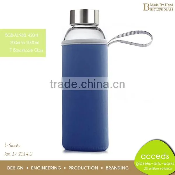 Promotion Portable Glass High Quality Silicone Water Bottle photo-5