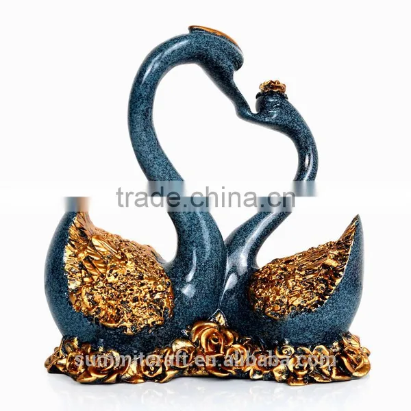 Resin Kiss Swan Figurine Wedding Table Centerpieces Decoration photo-3