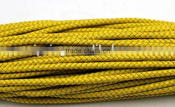 5mm Round Real Braided Leather Cord Various Color for Option for Making Jewelry Bracelet photo-3