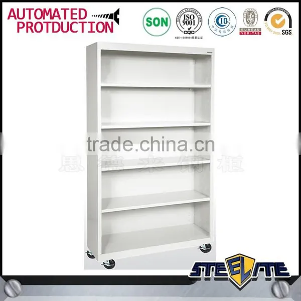 Modern Furniture 5 Shelves Office Metal Bookcases On Wheels photo-3