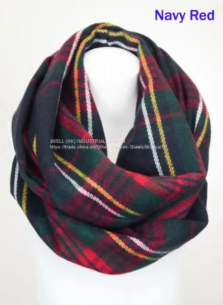 Winter Checked Acrylic Infinity Circle Loop Scarf China Supplier photo-3