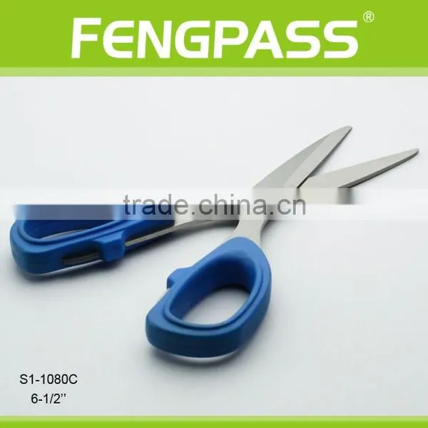 S1-1080C 6-1/2" 2Cr13 Stainless Steel Blade With PP+TPR Plastic Handle Stationery Shears photo-3