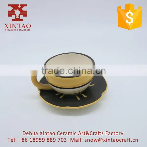 Glazed Chinese Ceramic Wholesale Bone China Tea Cup and Saucer, Usa Black Coffee Cup photo-5