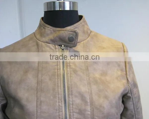 Pu Leather Jacket Design Ladies pu Leather Material photo-3
