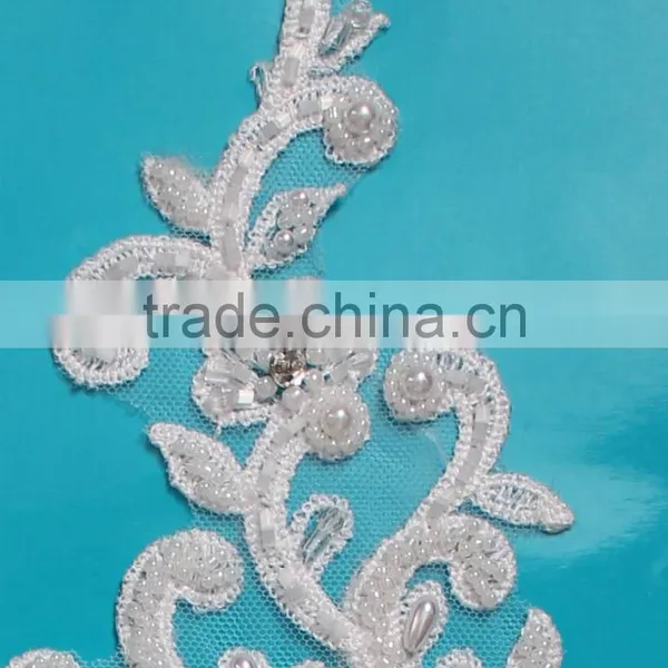 2017 New Design 3d Lace Flower Fabric Wedding White Sold On photo-2