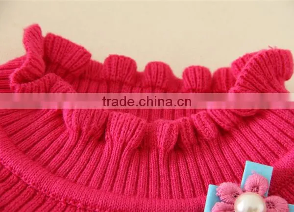 Hot New Products Sweaters High Quality Glassic Rose Red Children Sweater Appliqued Girls Sweaters photo-4