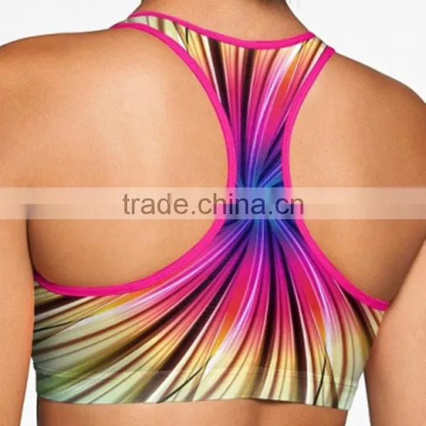 Cheap Wholesale Sports Bra Fashionable Custom Ladies Sublimation Sports Bra photo-4