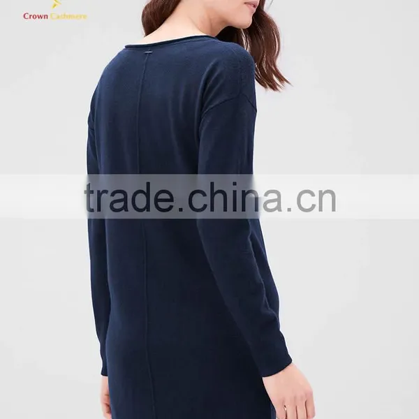 Latest Winter Wool 100 Cashmere Sweater Dress Women photo-3