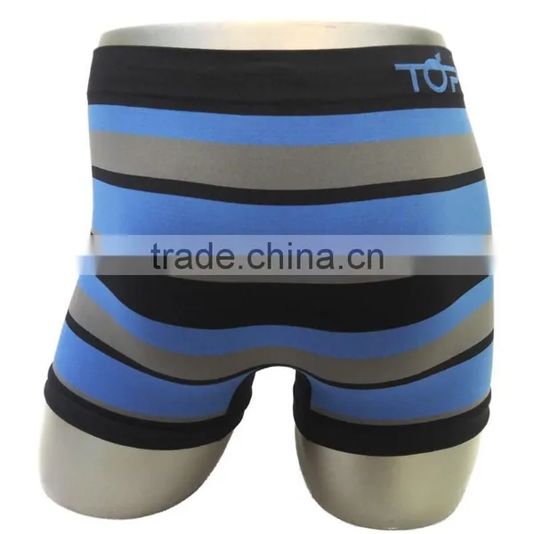 Strips Basic Mens Boxers Seamless Undergarments Hot Mature Sexy Men Underwear photo-3