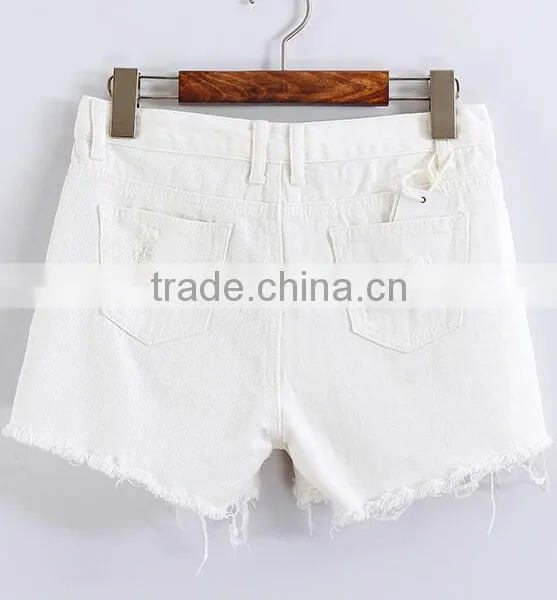 EY0614P Hot Sale New Arrival Korean Style Sexy With Holes Design Mini Women Jeans Denim Shorts photo-2