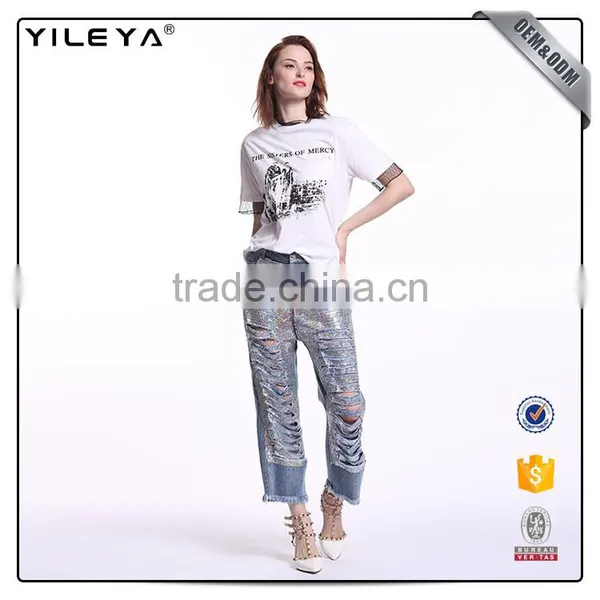 OEM & ODM White T-shirt Woman,custom Womens Casual t Shirt photo-4