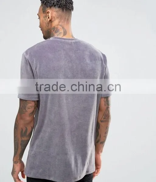 Men's Longline T-Shirt In Heavy Velvet photo-2