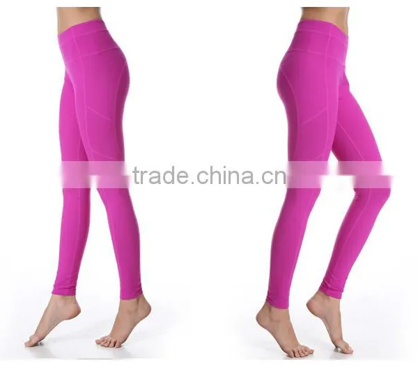 Toning Belly in Tall Waist Tight Yoga Ninth Pants 85% Polyester + 15% Spandex Women Wholesale Yoga Pants photo-6