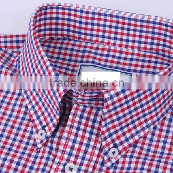 2017 Two Colors Check Men's Long Sleeve Button Down Collar Shirt photo-4