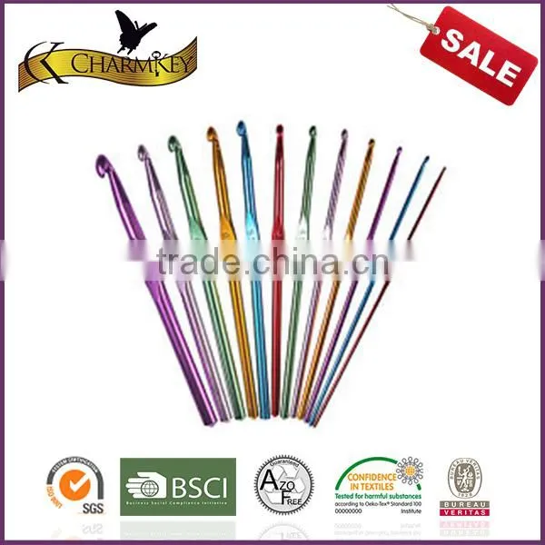 Charmkey Knitting Needle Colorful Aluminum Crochet Hook Set t Shirt Yarn Crochet Tools photo-2