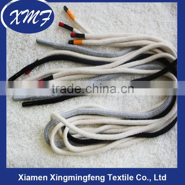 Factory Price Round Waxed Cotton Shoelaces With Rubber Tips photo-2