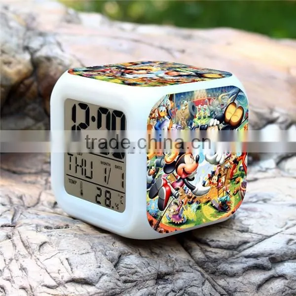 (Promotion Gift) Mickey & Minnie Mouse Design Alarm Clock, Digital Alarm Clock Cheap Price, Cartoon Design Desk Clocks photo-2