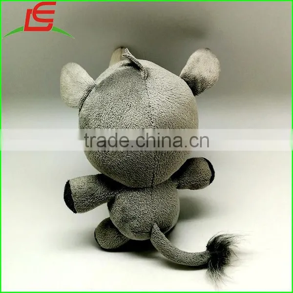 Custom Stuffing Plush Cute Rhinoceros Baby Pacifier Clip photo-3
