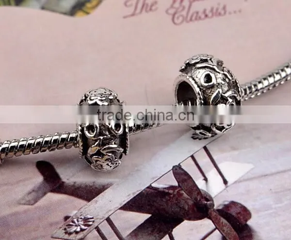 Mix Antique Silver Plated Oxidized Metal Beads Charms Set Mix Lot,Antique Silver Starter Charm Bracelet Spacer Beads Fits photo-2