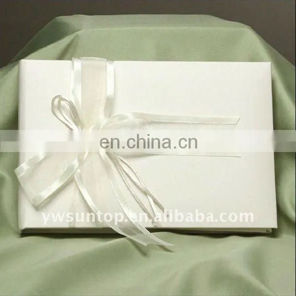 Ivory Ribbon Design Wedding Signature Guest Book Decoration