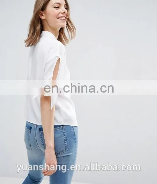 Wholesale New Arrivals High Quality Long Sleeve Fashion White Blose photo-2