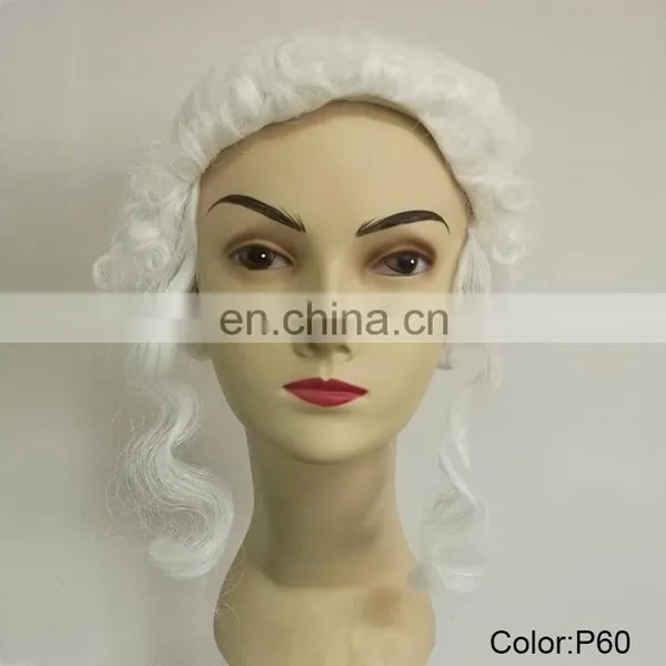 Romantic Baroque Renaissance White Synthetic Party Wigs P-W210 photo-5