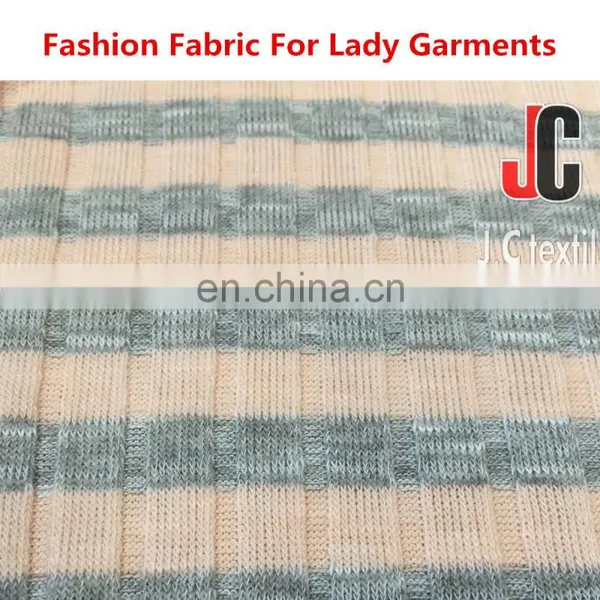High Quality T/R Pyed Velour Lycra Fabric Knit Rib Trim Stripe Designs Fabric Elastic Fabric photo-3