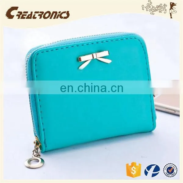 CR European Test Passed Smooth pu Surface Inlaid the Bow Mini Coin Purse White Styling Small Women Wallet and Euro Coin Wallets photo-3