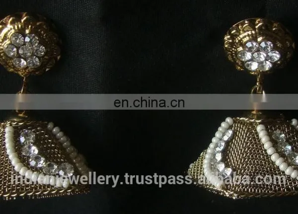 Indian Jewelry Jhumka Earrings, Big Jhumka, Gold Silver Plated Earrings Manufacturer photo-4