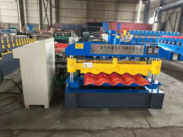 DIXIN Automatic High Speed Guide Post Cutting Glazed Tile Roof Sheet Tile Making Roll Forming Machine Price photo-4