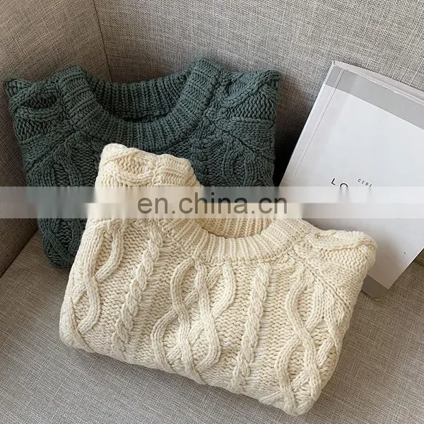 3516 Soft and Warm Autumn Kids Girls Pullover Knitted Sweater photo-6