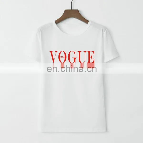 Explosive European and American Women's Vogue Letter Printing Loose Short-sleeved T-shirt Blouse photo-4