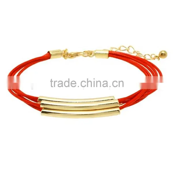 Turquoise Bead Bangle Bracelet With White Gold Copper Tube photo-3