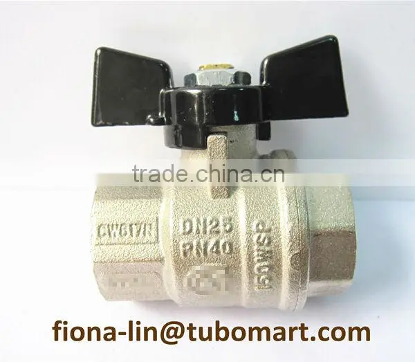 Brass Butterfly Ball Valve of CW617N With Butterfly Handle photo-3