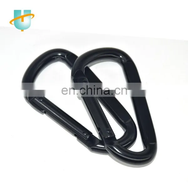 7.5*80mm D Type Safety Carabiner Snap Hook Spring Hook Plated Black Coated photo-3