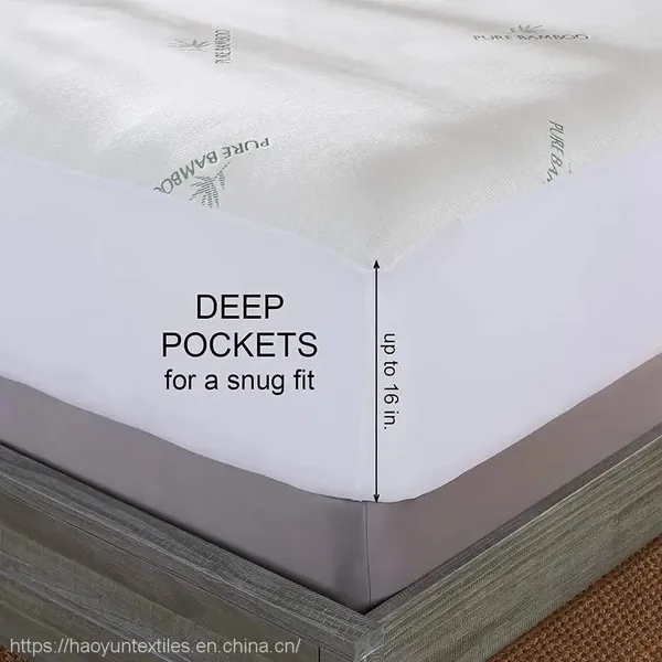 High Quality Hypoallergenic Waterproof Bamboo Jacquard Mattress Protector photo-4