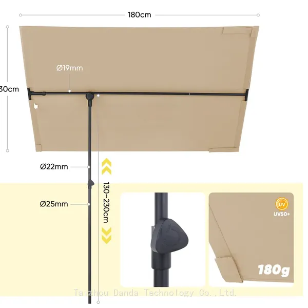 L180*W130*H130-223cm Steel Adjustable Umbrella photo-3
