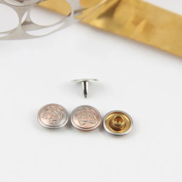 High Quality Brass Material Brass Rivet With Brass Nail for Jeans Denim Jeans Garment Jacket