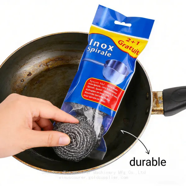3pack Household Kitchen Cleaning Scourer Ball Powerful Stain Removal Scrubber Ball photo-2
