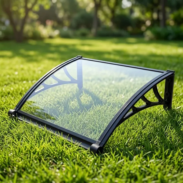 DIY Polycarbonate Sheet Roofing Plastic Bracket Canopy With Gutter photo-3