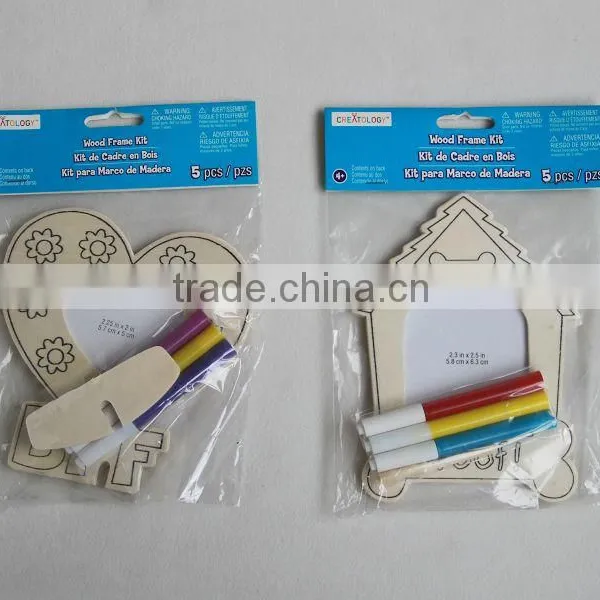Wood Ornament Coloring Kit Kids Educational Diy Wooden Colorful Toys, Ocean Design Color Your Own Wooden Stand Set photo-2