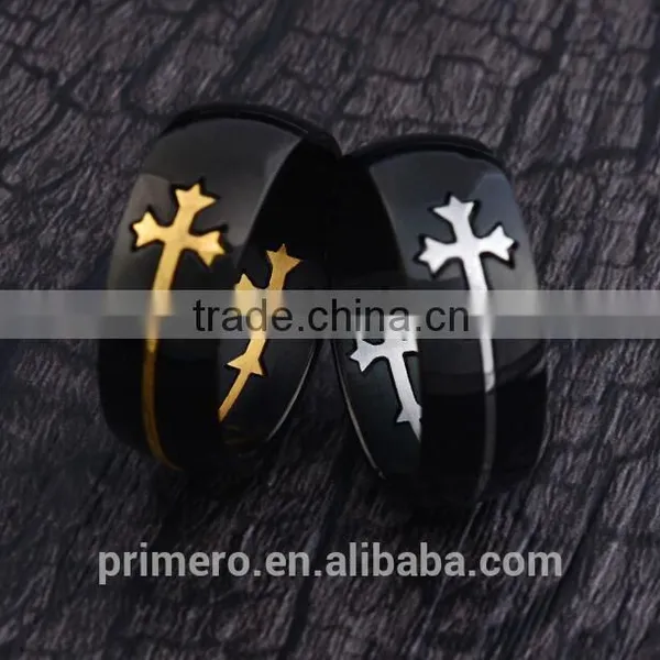 Unique Charming Jewelry for Men and Women Detachable Cross High Polished Stainless Steel Gold Silver Plated Rings photo-6