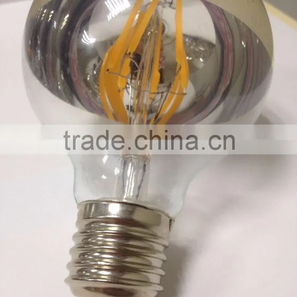 Dimmer G95/G80/G125 LED Filament Bulb Globe Light Lamp Half Golden Mirror/chrome Reflector Warm White E26 120V photo-2