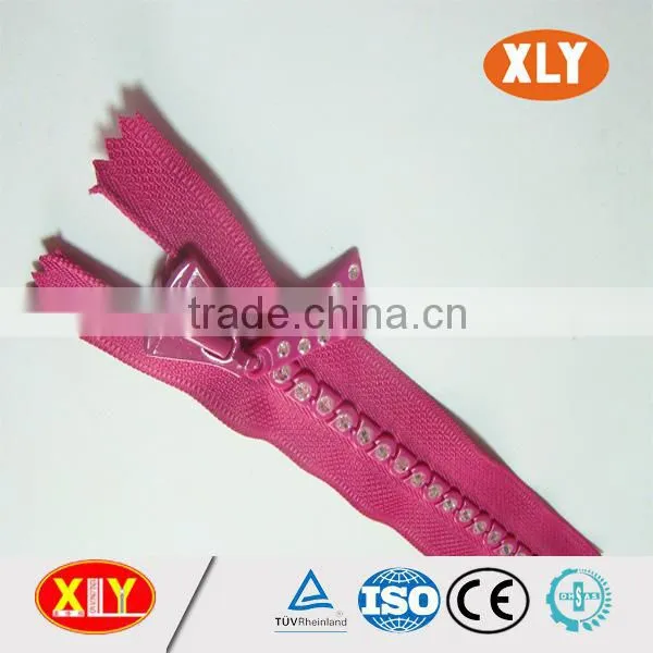 China XLY Zipper #8 Close End Single Stone Low Price Rhinestone Zipper photo-5