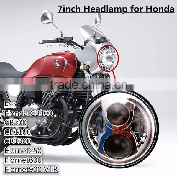 Wholesale 7" Round LED Motorcycle Head Light 7inch Led Lamp Headlight For Hornet250 600 900 VTEC VTR250 Honda CB400 CB500 CB1300 photo-6