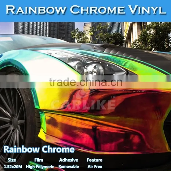 CARLIKE Colorful Chrome Car Wrapping Rainbow Holographic Foil photo-4