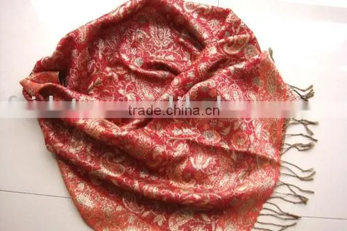 polyester with gold thread fashion accessory shawl