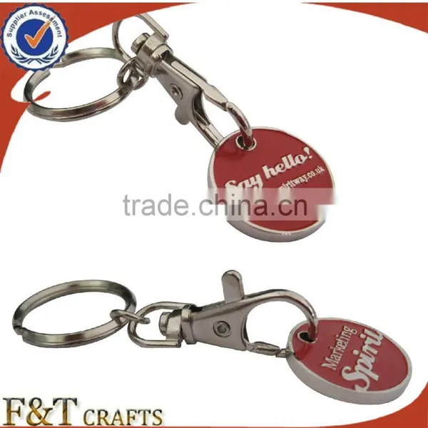 Custom Two Side Red Color Pro Enamel Metal Trolley Coin Made Trolley Coin for Singapore
