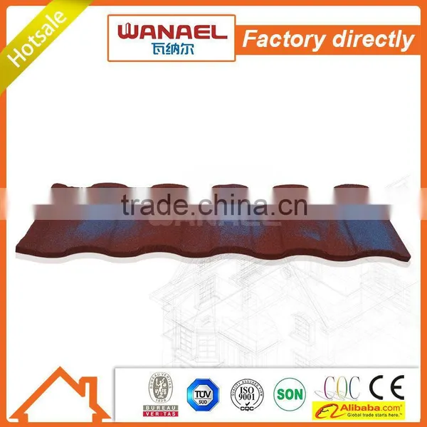 Anti-freezing Mediterranean Terracotta Red Sun Stone Coated Metal Roof Tile photo-5
